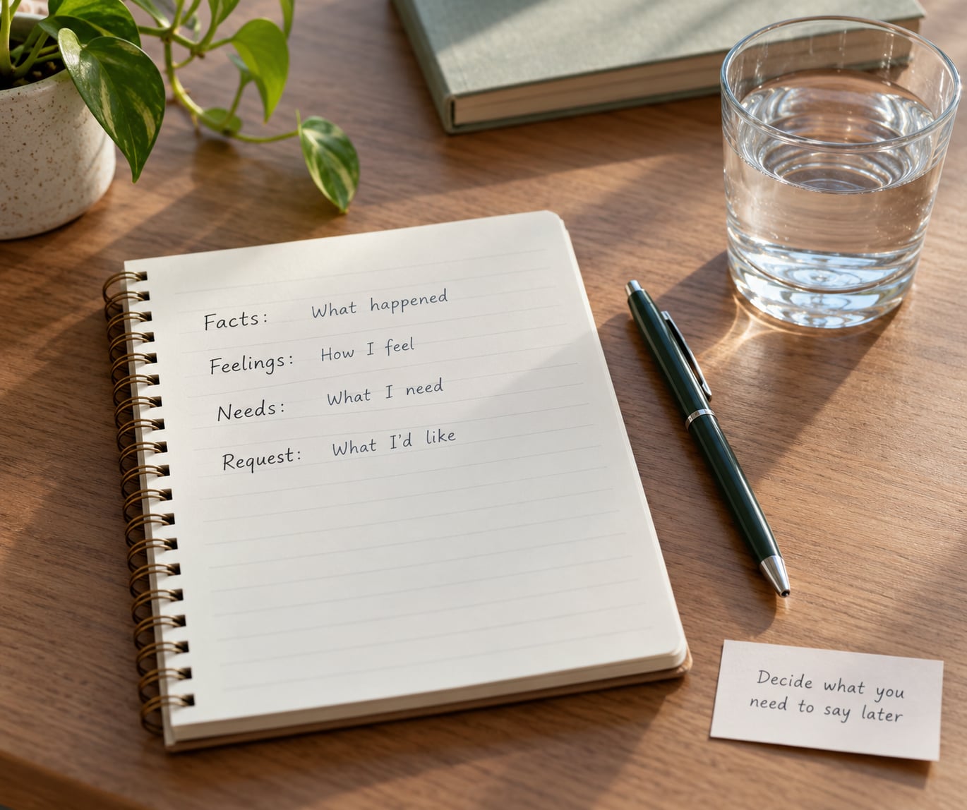 Decide what you need to say later