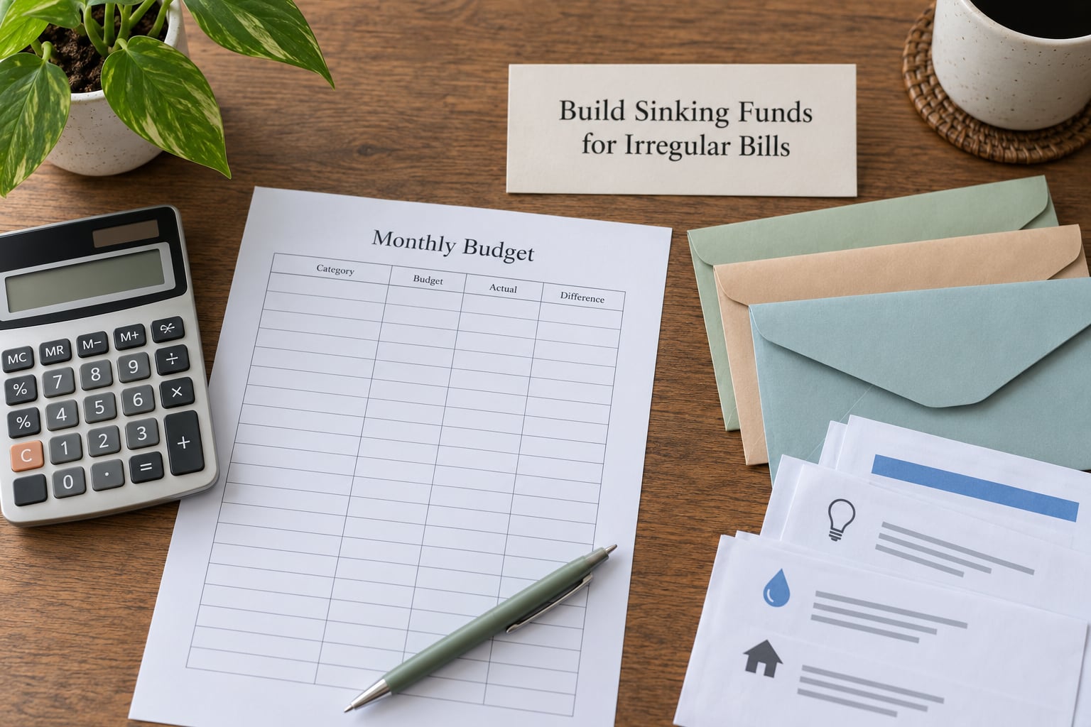 Build Sinking Funds for Irregular Bills