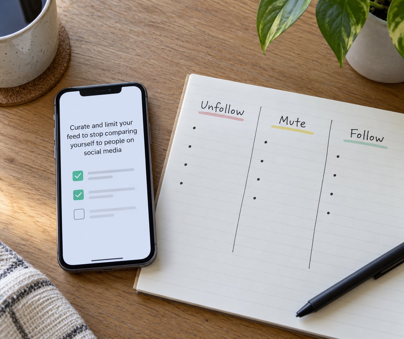 Curate and limit your feed to stop comparing yourself to people on social media