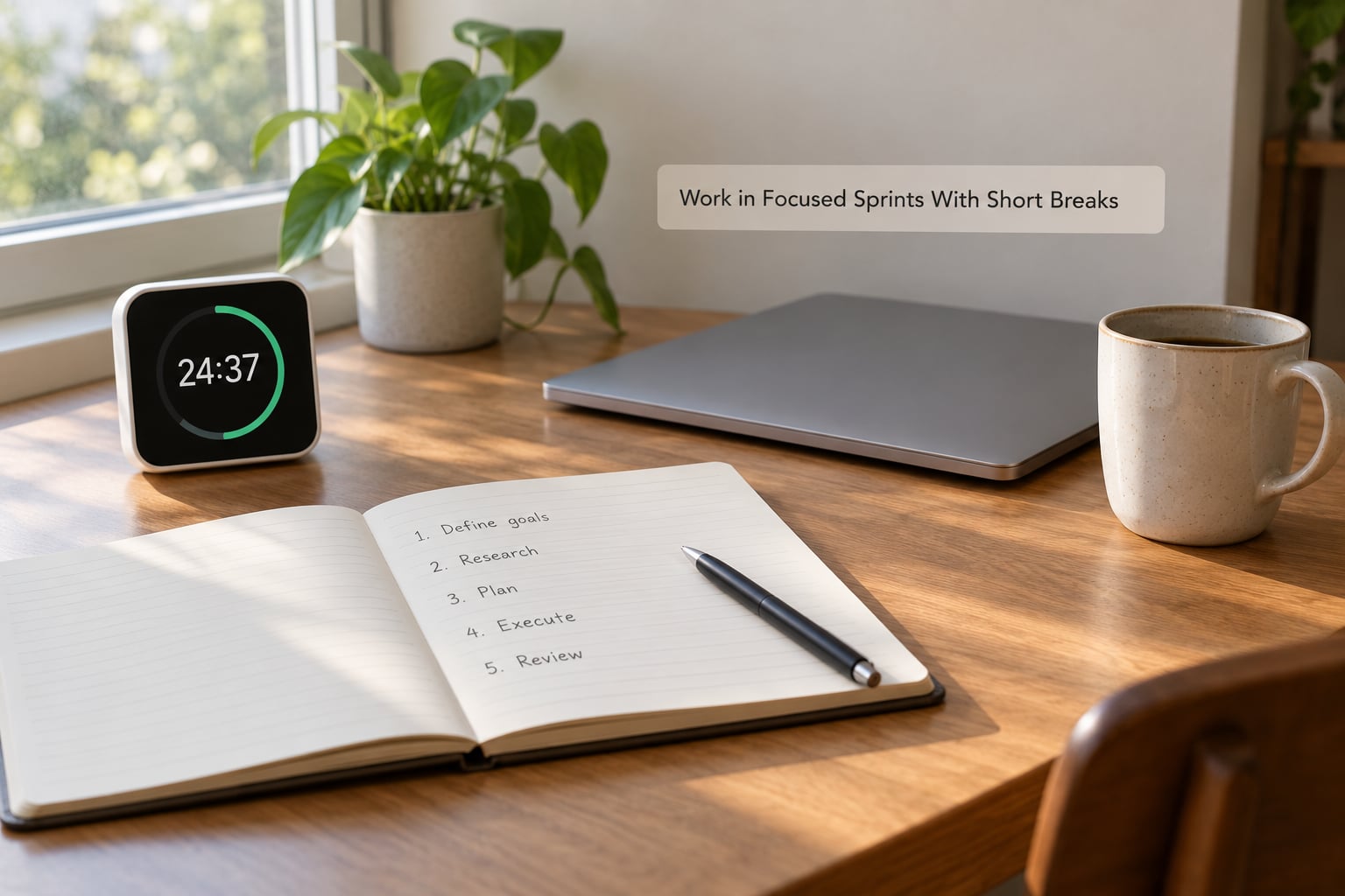 Work in Focused Sprints With Short Breaks
