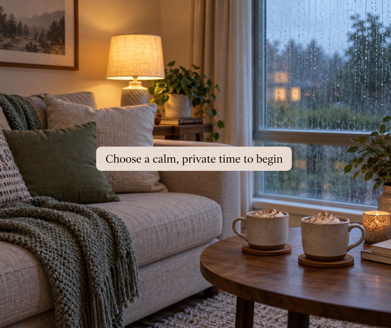 Choose a calm, private time to begin